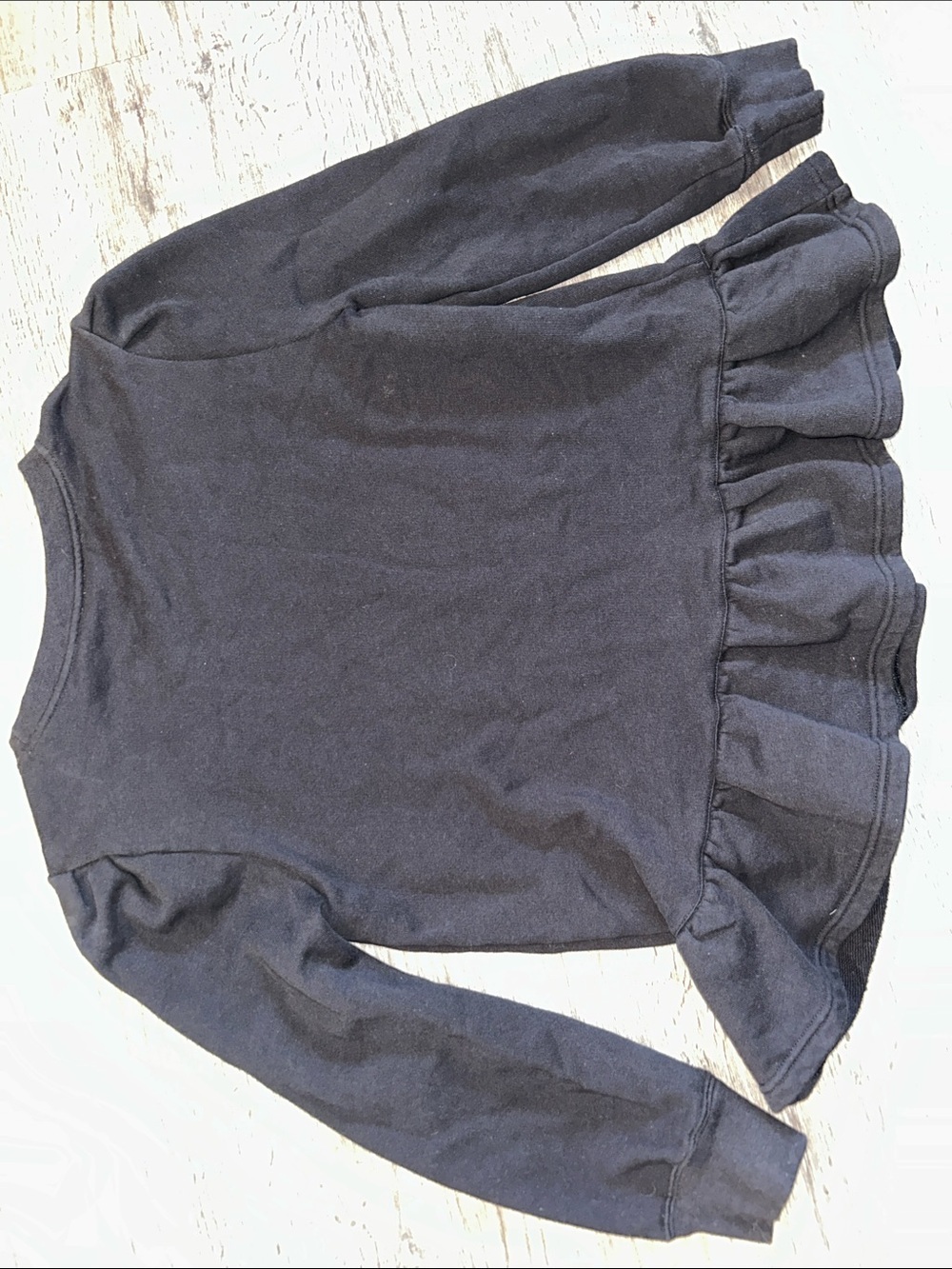 Kate Spade Embroidered Peplum Sweatshirt Floral Puff Sleeve Top Medium - Picture 6 of 8